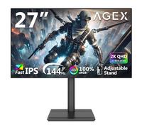 Z-Edge AGEX Ecran Gaming QHD 27 Pouces 144Hz 2K 2560x1440, Fast IPS, MPRT 1ms, Moniteur LED, 350 CD/m², FreeSync, HDR10, DP & HDMI, Réglable en Hauteur, Inclinable, Pivot et Rotation, Noir