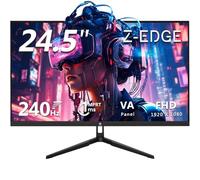 Z-Edge Ecran Pc 24,5'', 240 Hz, 1ms, FreeSync, FHD(1920x1080), Moniteur Gaming Lunette Ultra Fine, 5000:1, Inclinaison Réglable, 2*HDMI2.0 & DP1.4, VA, RGB Lumière, VESA 100 * 100mm (Câble DP Inclus)