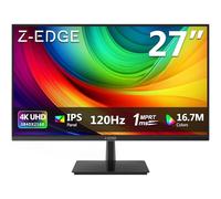 Z-Edge Écran PC 27'' IPS 120Hz, 4K UHD (3840x2120), 1ms, FreeSync, Moniteur Gaming Bureau, Inclinaison Réglable, Couleurs Ultra Réalistes & Cadre Ultra Slim, 2×HDMI & 2×DP, VESA (HDMI Câble Inclus)