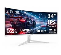 Z-Edge Écran Pc Gamer 34 Pouces Gaming Incurvé 1440p IPS 165 Hz 1 ms FreeSync Blanc