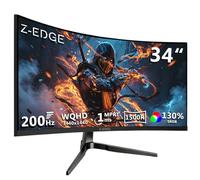 Z-Edge Écran Pc Gamer 34 Pouces Incurvé Gaming UWQHD 1440p VA 200 Hz 1 ms FreeSync Noir