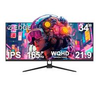 Z-Edge Ecran PC Gamer 34'', UWQHD(3440x1440), 165 Hz, IPS Panel, 1ms, Moniteur Ultrawide 21:9, FreeSync, 300cd/m², 2* DP1.4 & HDMI2.0, RGB, Inclinaison Réglable, VESA 75 * 75mm (DP Câble Inclus)