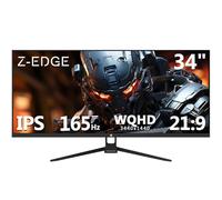 Z-Edge Ecran PC Gamer 34'', UWQHD(3440x1440), 165 Hz, IPS Panel, 1ms, Moniteur Ultrawide 21:9, FreeSync, 300cd/m², 2* DP1.4 & HDMI2.0, RGB, Inclinaison Réglable, VESA 75 * 75mm (DP Câble Inclus)