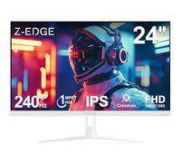 Z-Edge Ecran Pc Gamer Blanc 24'' 240 Hz, IPS, 1ms, FreeSync, FHD(1920x1080), Moniteur Gaming White 16:9, Inclinaison Réglable, 2× HDMI2.0 & 2× DP1.4, 350cd/m², HDR10, VESA 75 * 75mm (DP Câble Inclus)