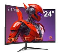 Z-Edge Ecran PC Gamer Incurvé 24'' 200 Hz/165 Hz/144 Hz, FHD(1920x1080), 1ms MPRT, FreeSync, Moniteur Gaming, 1650R VA, 300cd/m², HDMI 2.0& DP 1.4, Inclinaison Réglable, 178° Angle Vue