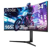 Z-Edge Écran PC Gamer Incurvé 34'', 3440x1440, 165Hz, 1ms, Hauteur & Inclination Réglable, Moniteur Ultrawide 21:9 avec DP Câble, FreeSync, 1500R VA, 2*HDMI2.0& 2*DP1.4, RGB, VESA 100 * 100mm