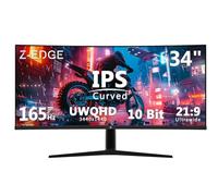 Z-Edge Ecran PC Gamer Incurvé 34'', 3440x1440, 165Hz(DP1.4×2), Dalle IPS, 96% DCI-P3, FreeSync, G-Sync, 120% sRGB, Moniteur Ultrawide 21:9, Hauteur/Inclinaison Réglable, Rotatif, 100Hz (HDMI2.0×2)