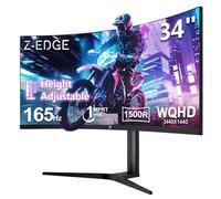 Z-Edge Écran PC Gamer Incurvé 34'' 3440x1440 165Hz, Hauteur & Inclinaison RÉGLABLE, 1ms FreeSync, Moniteur Ultrawide 21:9, 1500R VA, 2×HDMI2.0, 2*DP1.4, RGB VESA 100 * 100mm (DP Câble Inclus)