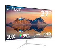 Z-Edge Ecran Pc Incurvé Blanc 27 Pouces, 100Hz, FHD 1080P, Moniteur Bureau White, 1500R VA sans Cadre, Ecran Gaming, 99% sRGB, Inclinaison Réglable, HDMI & DisplayPort, VESA (HDMI Câble Inclus)