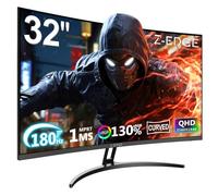 Z-Edge Moniteur de jeu incurvé 32 pouces 16:9 QHD 2560x1440 165Hz(DP)144Hz(HDMI) 1ms Moniteur LED, panneau VA, Freesync, DisplayPort HDMI, Haut-parleurs - Noir