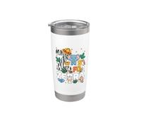 Z est pour Zebra Zoo Animals, excursion au zoo, Jungle Zoo Day Gobelet isotherme en acier inoxydable double paroi