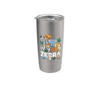Z est pour Zebra Zoo Animals, excursion au zoo, Jungle Zoo Day Gobelet isotherme en acier inoxydable double paroi