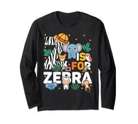 Z est pour Zebra Zoo Animals, Excursion au Zoo, Jungle Zoo Day Manche Longue