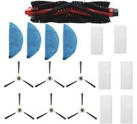 Z & F Accessoires Lot de 6 filtres HEPA, 6 brosses latérales, 4 serpillères, 1 brosse roulante principale, accessoire de rechange pour robot aspirateur OKP K7/K8