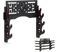 Z-fiber Velvet Protect Sword Support Mural Porte-épée présentoir pour Katana Wakizashi Genji et Samurai Swords Hollow,4 Tier