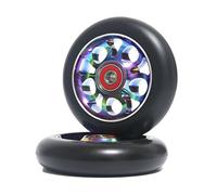 Z-FIRST Lot de 2 roues de rechange pour trottinette Pro de 110 mm avec roulements ABEC 9 pour scooters MGP/Razor/Lucky Envy/Vokul Pro (arc-en-ciel)