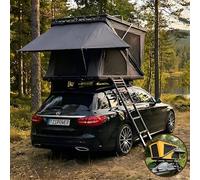 Z-Fold Tente de toit rigide en aluminium gris ou kaki avec voile d'ombrage en option (gris sans voile d'ombrage)