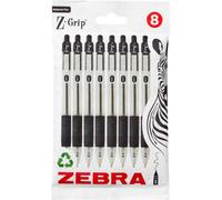 Z Grip Lot De 8 Stylos À Bille Rétractables À Encre Noire Avec Clip De Poche, Stylos À Bille Noirs Fiables Pour Un Usage Quotidien, Lot De 8