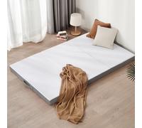 Z-hom Matelas Pliable 75 x 195 x 10 cm, Housse Souple Oeko-TEX, lit d'appoint Matelas, Matelas de Sol, Éponge Haute densité, dureté H3, Blanc+Gris