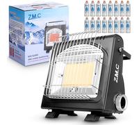 Z.M.C Chauffage à gaz portable 2 en 1 + 16 cartouches de gaz 227 g Chauffage en céramique multifonction Chauffage de camping 1,7 kW Chauffage à gaz pour extérieur, balcon, radiateur mobile avec