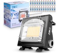 Z.M.C Chauffage à gaz portable 2 en 1 + 24 cartouches de gaz de 227 g - Chauffage de camping en céramique - 1,7 kW - Chauffage à gaz pour extérieur et terrasse, jardin et balcon - Chauffage mobile