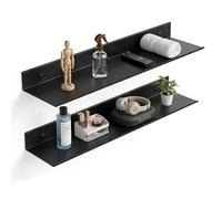 Z metnal Lot de 2 étagères flottantes en métal pour chambre à coucher, étagère murale en métal pour collection de figurines Funko Pop, décoration murale de rangement flottante, aluminium, montage