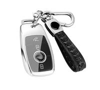 Z.MYUKI 【4 couleurs】 Benz EQA H243 Coque clé avec porte Clef pour Mercedes Benz EQA H243 2021-2022 2023 Accessoire original Protection clé (argent)