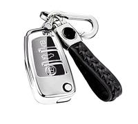 Z.MYUKI 【5 Couleurs】 Q2 S Line Sport Coque clé avec porte Clef pour Audi Q2 2017-2022 2023 Accessoire original Protection clé (Argent)