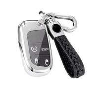 Z.MYUKI 【5 Couleurs】 Renegade BU Trailhawk Coque clé avec Porte Clef pour Jeep Renegade 2015-2022 2023 Accessoire Key Cover Protection clé (Argent)