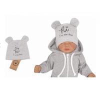 Z&Z Casquette en coton avec oreilles Hi I'm new here, gris