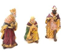 Z1 3 Rois Mages du Jour de Noël. Magiciens. 12 cm Set de Scène de Nativité, Figurines. Animaux, Naissance de Jésus. 3 Rois métiers Bethléem, Dieu