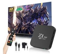 Z1 Air Boîtier TV Android 10.0 2025, Chaînes Internet Smart Box 4K Ultra HD pour TV avec WiFi 2,4 GHz + 5 GHz, Quad-Core H313, USB 2.0, Télécommande Vocale Bluetooth, Compact et Puissant