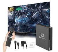 Z1 Boîtier TV Android 10.0 2025, Chaînes Internet Smart Box 4K Ultra HD pour TV avec WiFi 2,4 GHz + 5 GHz, Quad-Core H313, USB 2.0, Télécommande Vocale Bluetooth, Compact et Puissant