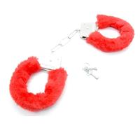 Z1 Menottes en peluche rouge pour déguisement avec clés Accessoire de carnaval