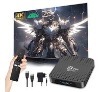 Z1 Pro Boîtier TV Android 10.0 2025, Chaînes Internet Smart Box 4K Ultra HD pour TV avec WiFi 2,4 GHz + 5 GHz, Quad-Core H313, USB 2.0, Télécommande Vocale Bluetooth, Compact et Puissant