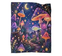 Z3E5T2G7 Plaid Polaire Microfibre Champignons féériques canapé lit | 70×80inchdouceur microfibre toucher moelleux léger chaud déco maison imprimé 3D canapé chambre idée cadeau