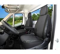 Z4L Housses de siège pour Fiat Ducato à partir de 2006 à 2014 2022, 2 places, en polyester avec cuir synthétique noir, Viva - Ajustement parfait