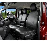 Z4L Housses de Siège pour Trafic 2014-2022 - 3 Places - Simili Cuir Noir Meister - Ajustement parfait