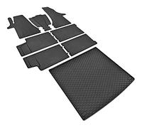 Z4L Lot de tapis de sol en caoutchouc et bac de coffre pour VW T6.1 Transporter/Caravelle 8/9 sièges à partir de 2019 à 2022 | L2