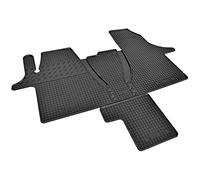 Z4L Tapis de Sol en Caoutchouc sur Mesure pour VW T6.1 Transporter/Caravelle/Multivan à Partir de 2019-2 Sièges, Noir