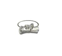 Z54 Diplôme Scroll English Pewter Bague Réglable Bijoux Cadeau Fait Main
