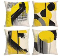Zaafeen Housses de Coussin 65x65cm Lot de 4 Coussins Carré Linen Coussin Canapé Chevron Vert Clair Taie d'oreiller Canapé Salon Maison Coussin Decoratif Fermeture Zip Cachée Coussin Canapé Decoration