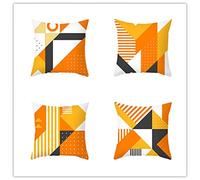 Zaafeen Lot de 4 Housse de Coussin 30x30cm Blocs de Couleur Abstraits Taie d'oreiller Décoratif Canapé en Soft Coussins Canape pour Canapé, Lit, Chambre, Chaise, Jardin