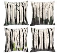 Zaafeen Lot de 4 Housses de Coussin Papillon Orange Linen Carré Taie d'oreiller Coussin Decoratif pour Salon Canapé Chambre Voiture Chaise Fauteuil Coussin Canapé Decoration 75x75cm