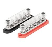 ZAAHH 300A Negative Bus Bar 12V Distribution Block 6 x 3/8" M10 Terminal Studs 48V DC Positive Ground Busbar for Automotive Car Boat (Color : Mix Color)