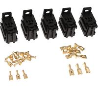 ZAAHH Lot de 5 relais de voiture 40 A - Support de relais - Support de base de relais à 4 broches avec terminal pour bateau, yacht, automobile