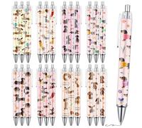 Zaamwoyy Lot de 24 stylos à bille en forme de teckel mignon - Cadeau pour femme - 1,00 mm - Encre noire rétractable - Stylos fantaisie pour étudiants, école, bureau, amoureux des chiens - Cadeau de