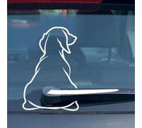 ZAAWUUT Autocollant pour essuie-glace arrière en forme de chien, autocollant amusant pour fenêtre de voiture, ordinateur portable, décoration (blanc)
