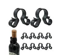 ZAAWUUT Lot de 10 clips de sécurité pour bouteille de champagne ou de vin - Pour mariage, fête d'anniversaire - Noir - Double clip