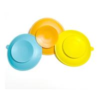 ZAAWUUT Lot de 3 ventouses en silicone pour vaisselle, autocollant portable à ventouse double face pour assiette, bol, bol